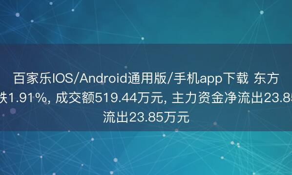 百家乐IOS/Android通用版/手机app下载 东方中科跌1.91%， 成交额519.44万元， 主力资金净流出23.85万元