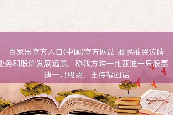 百家乐官方入口(中国)官方网站 股民抽哭泣噎商榷比亚迪业务和股价发展远景,称我方唯一比亚迪一只股票,王传福回话
