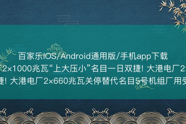 百家乐IOS/Android通用版/手机app下载 国电电力大同湖东电厂2×1000兆瓦“上大压小”名目一日双捷! 大港电厂2×660兆瓦关停替代名目5号机组厂用受电一次得手